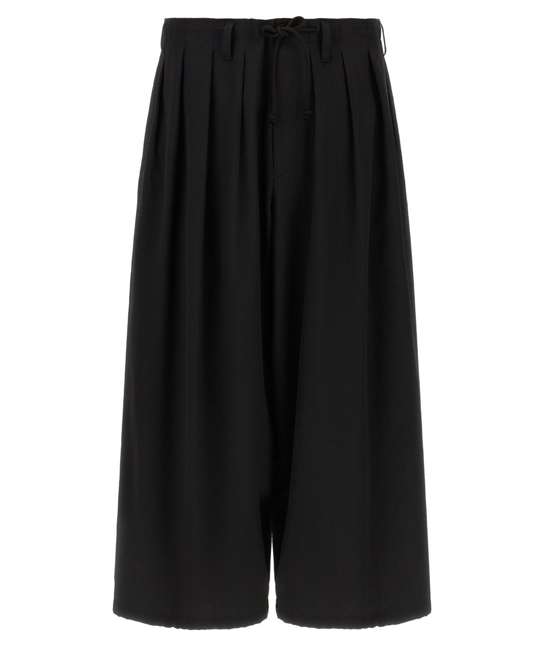 YOHJI YAMAMOTO Черные шерстяные повседневные брюки, фото 1