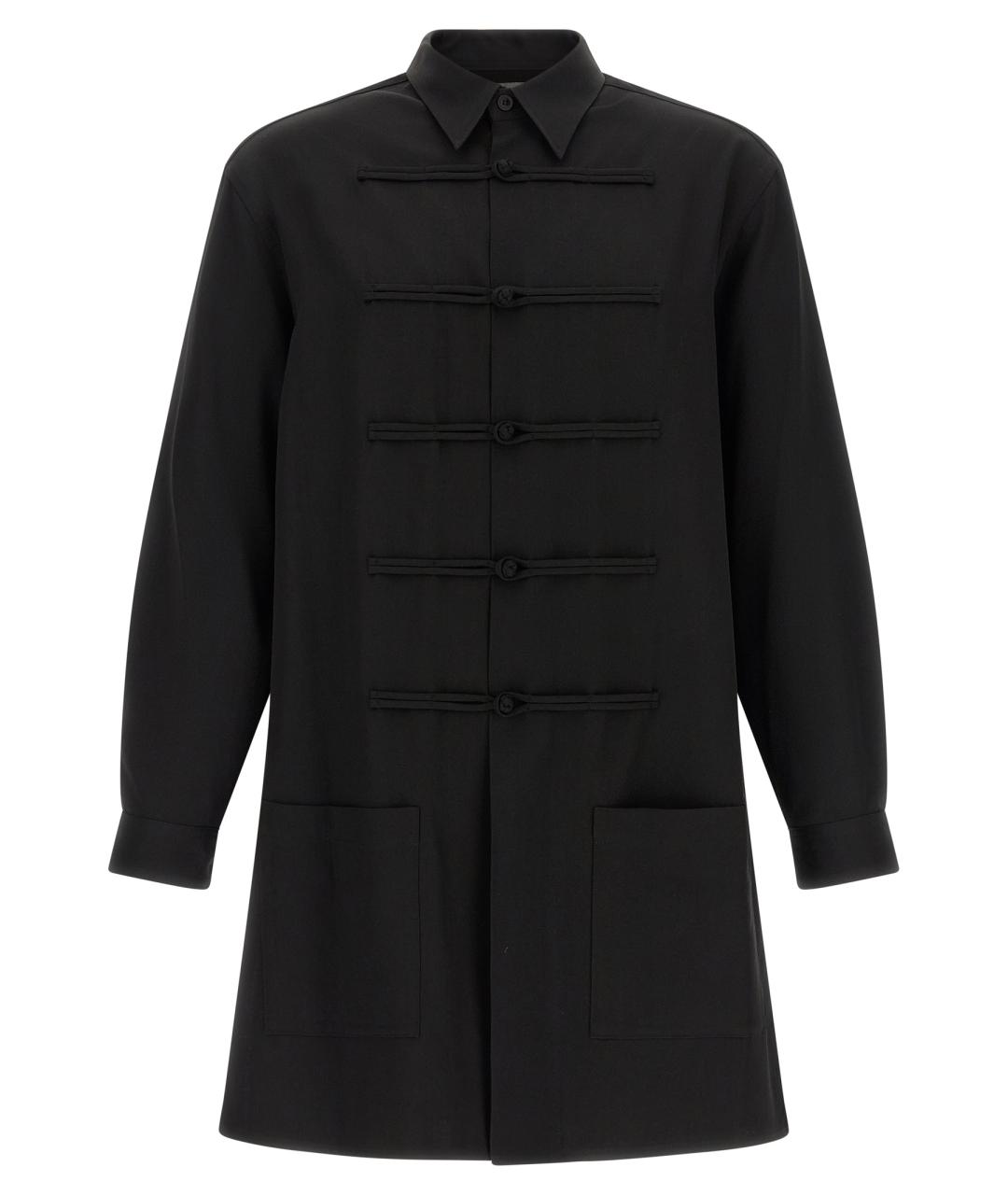 YOHJI YAMAMOTO Черная шерстяная кэжуал рубашка, фото 1