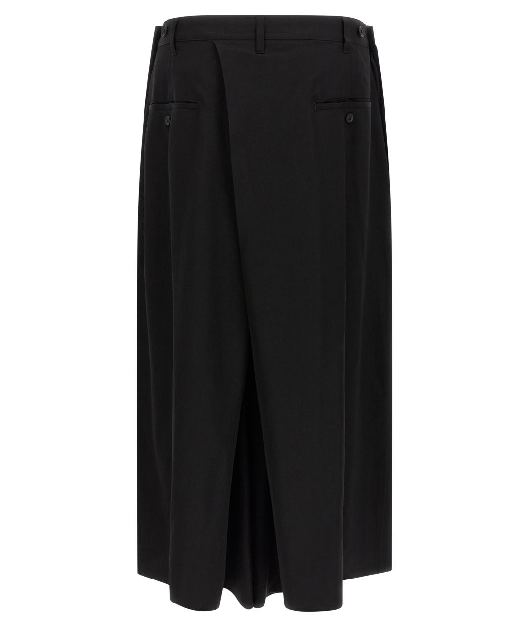 YOHJI YAMAMOTO Черные шерстяные повседневные брюки, фото 2