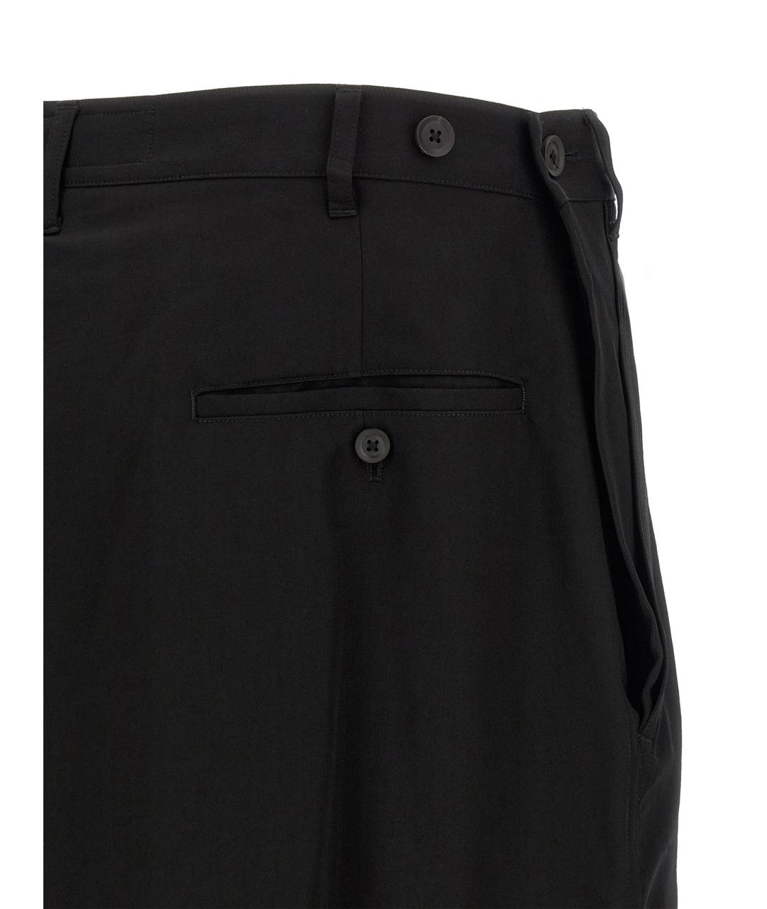 YOHJI YAMAMOTO Черные шерстяные повседневные брюки, фото 4