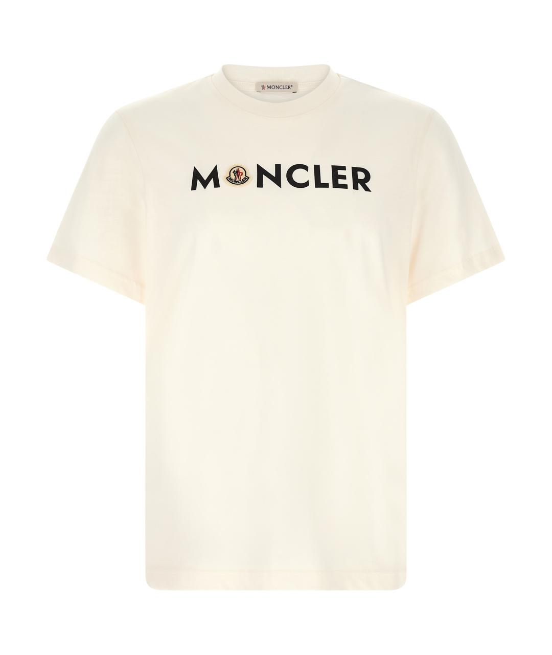 MONCLER Белая хлопковая футболка, фото 1