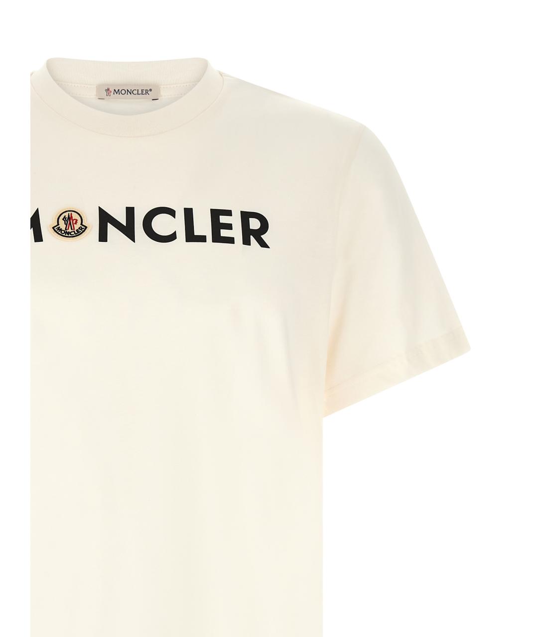 MONCLER Белая хлопковая футболка, фото 3