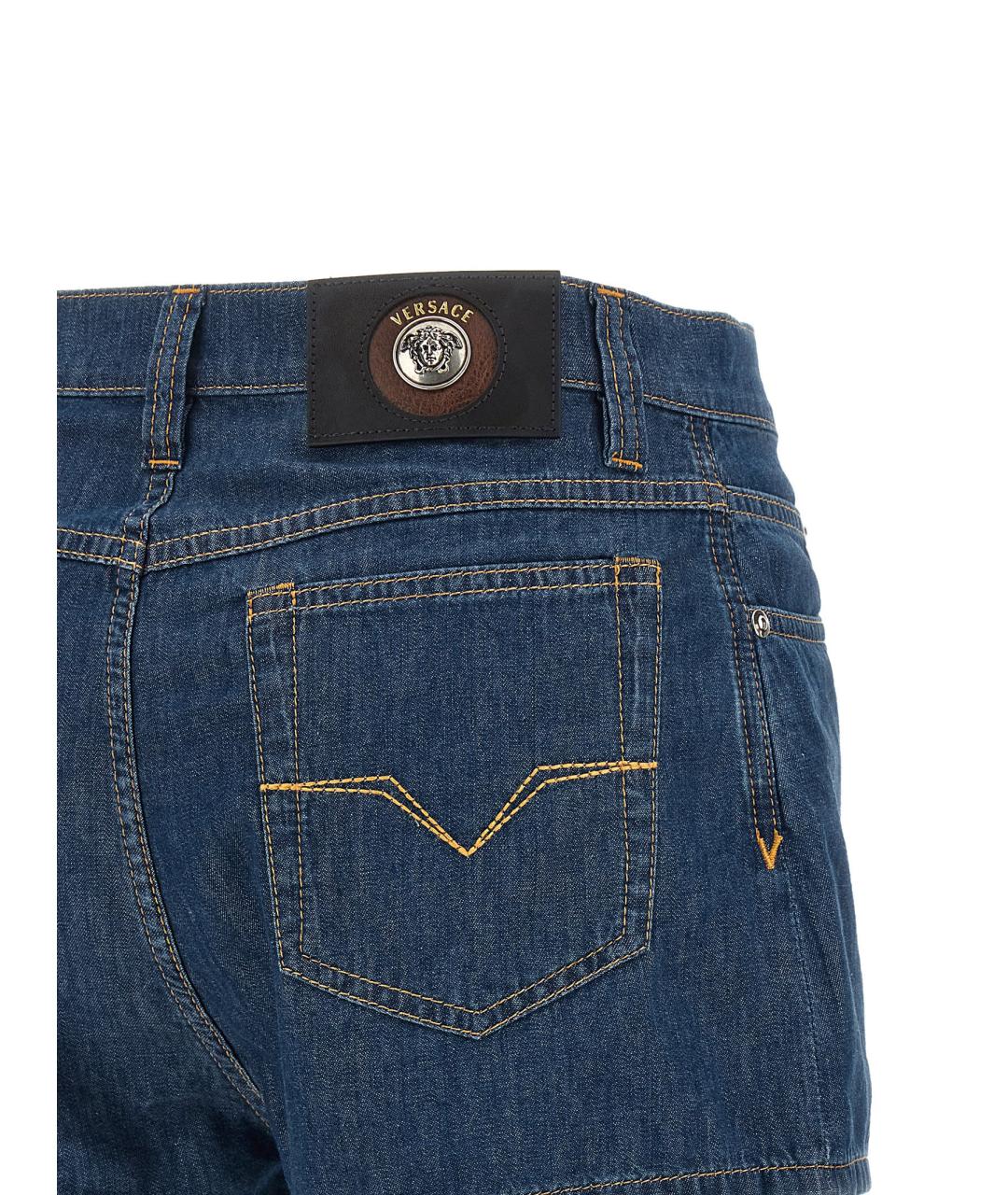 VERSACE Синие хлопковые шорты, фото 4
