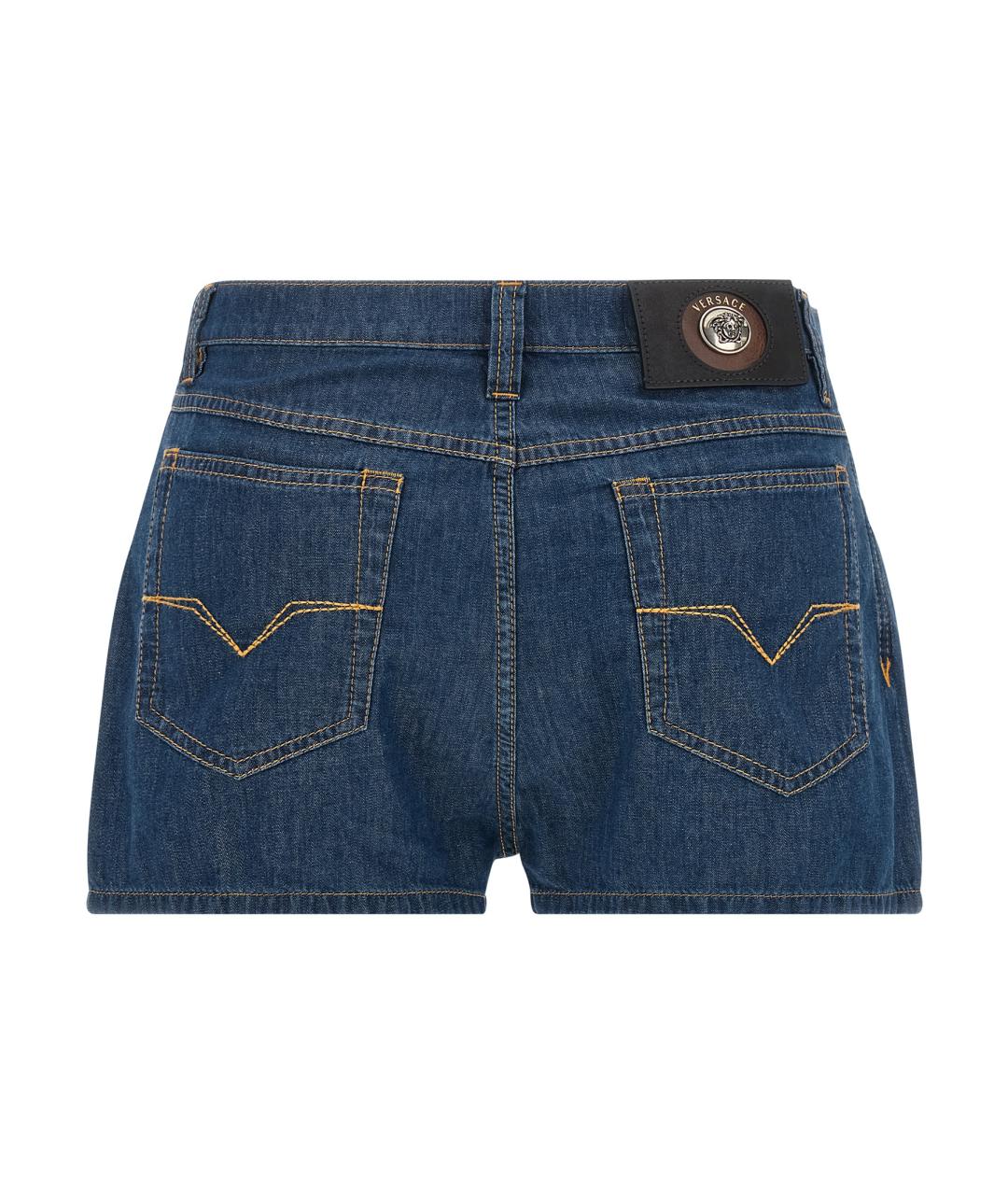 VERSACE Синие хлопковые шорты, фото 2