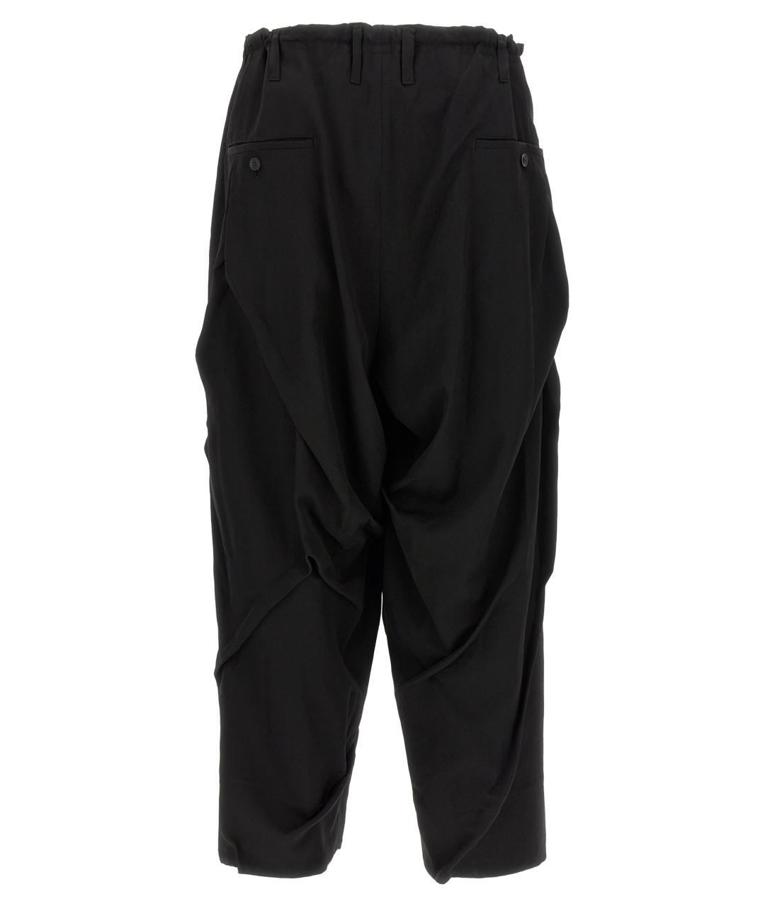 YOHJI YAMAMOTO Черные шерстяные повседневные брюки, фото 2