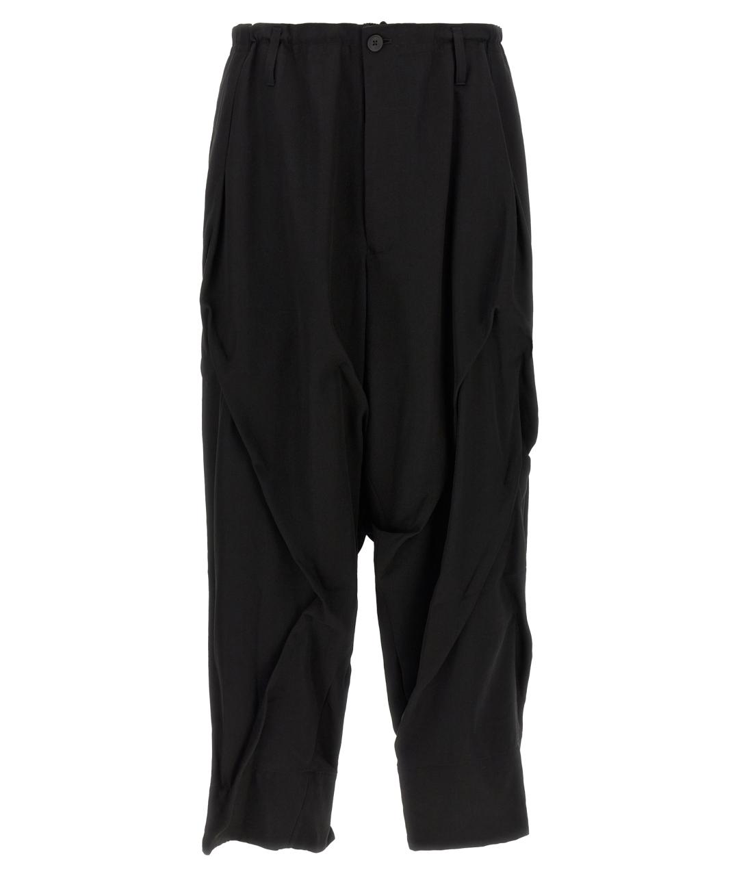 YOHJI YAMAMOTO Черные шерстяные повседневные брюки, фото 1