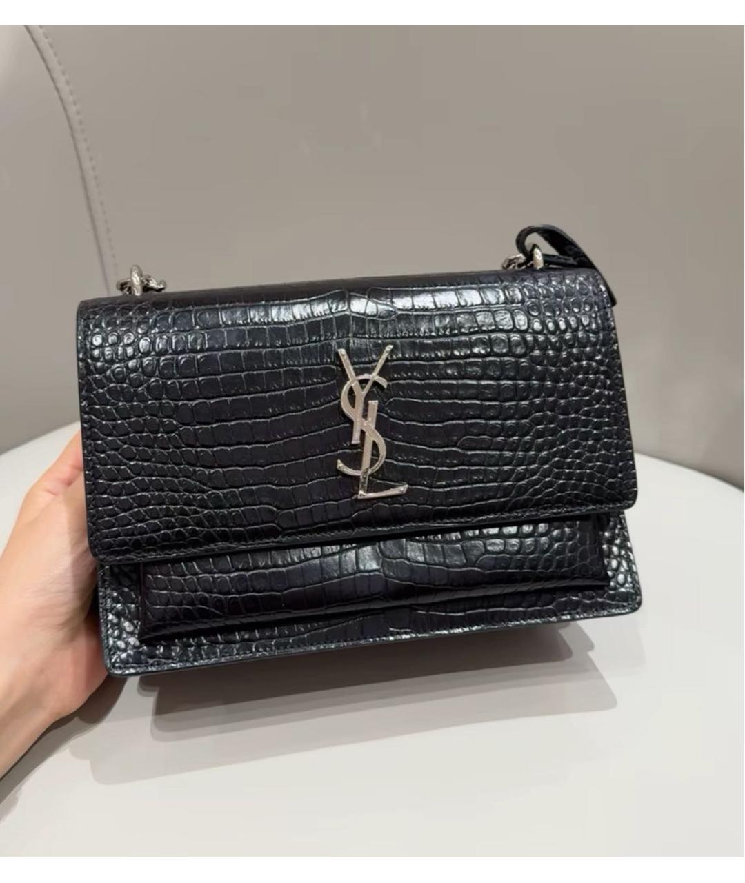SAINT LAURENT Черная сумка через плечо, фото 2