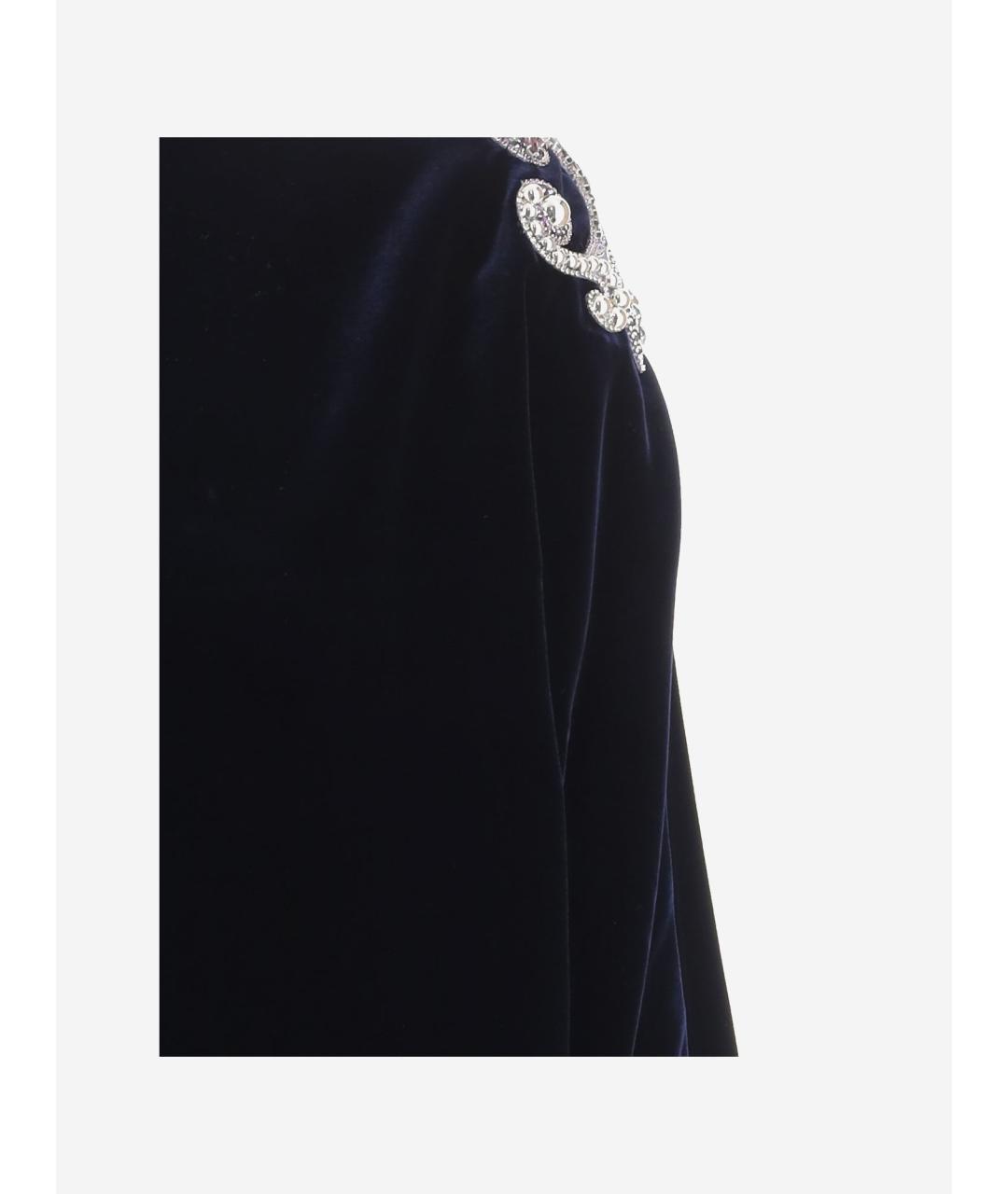VERSACE Темно-синее вискозное коктейльное платье, фото 3