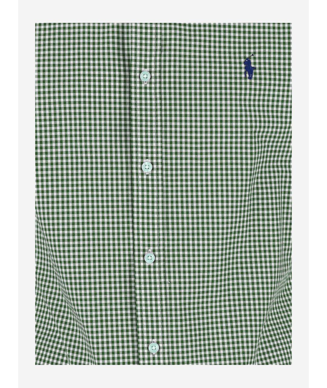 POLO RALPH LAUREN Зеленая хлопковая кэжуал рубашка, фото 3