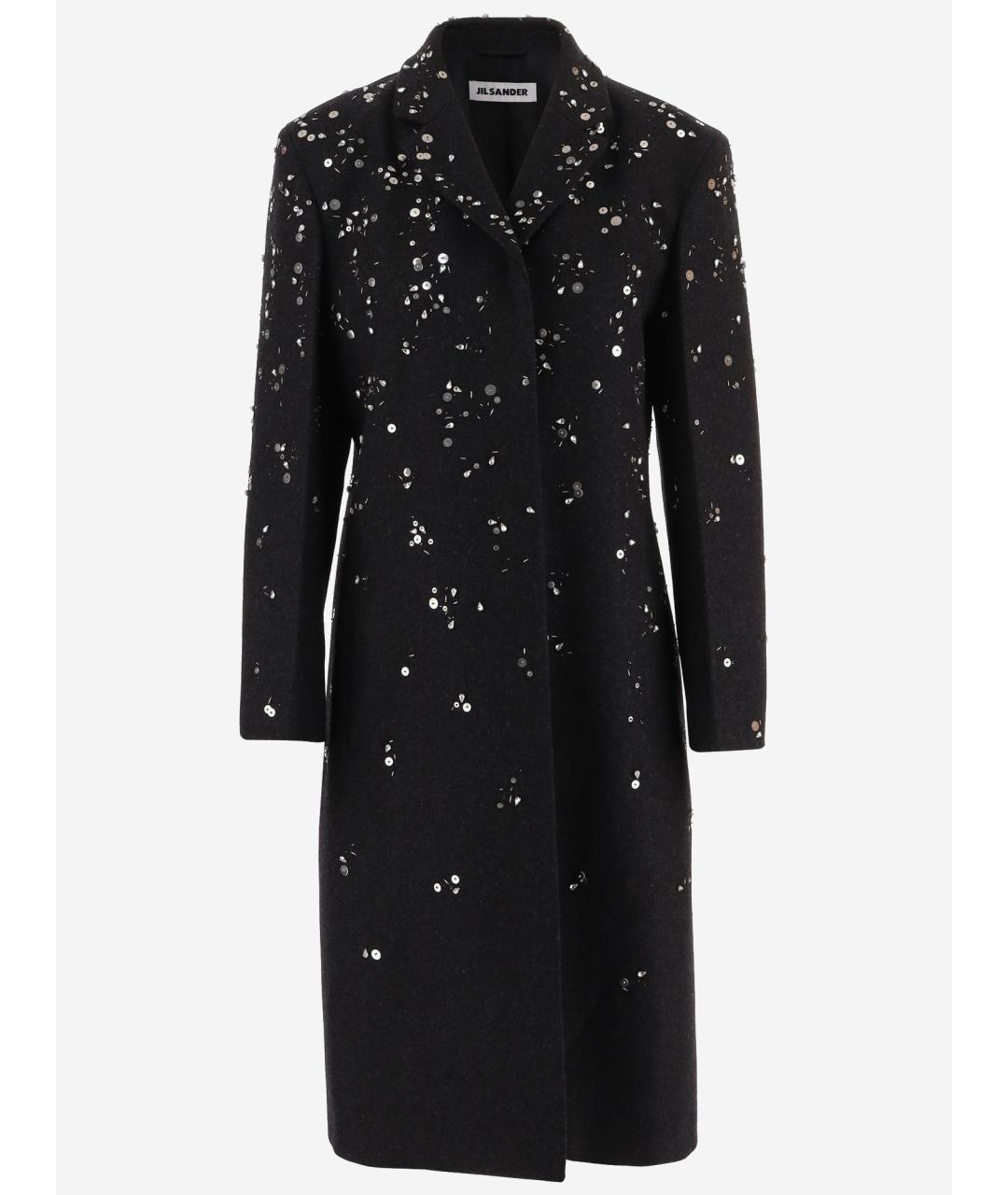 JIL SANDER Черное шерстяное пальто, фото 4
