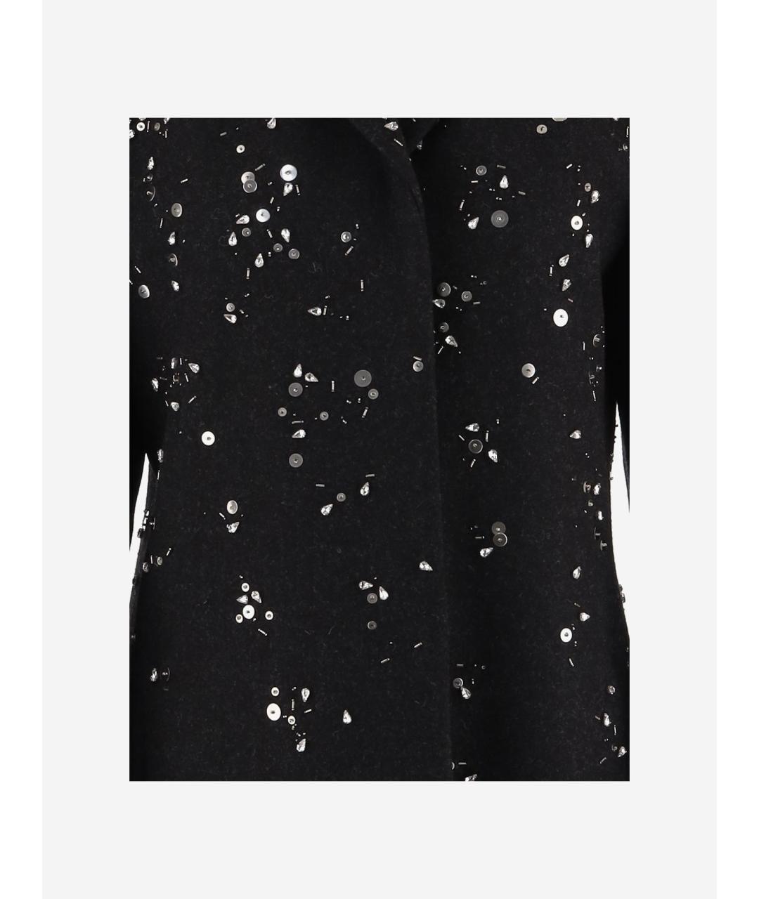 JIL SANDER Черное шерстяное пальто, фото 3