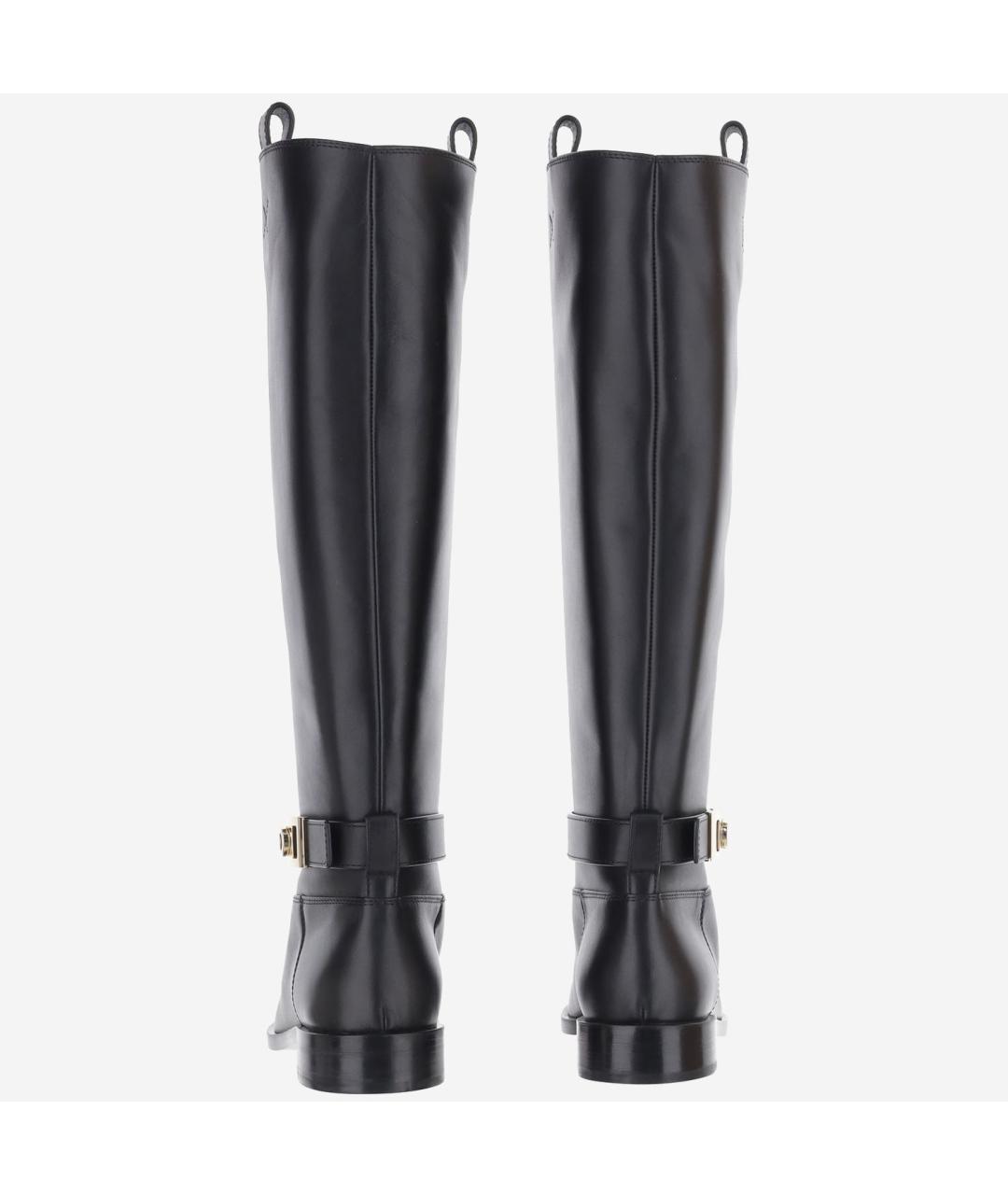 FERRAGAMO Черные кожаные сапоги, фото 3