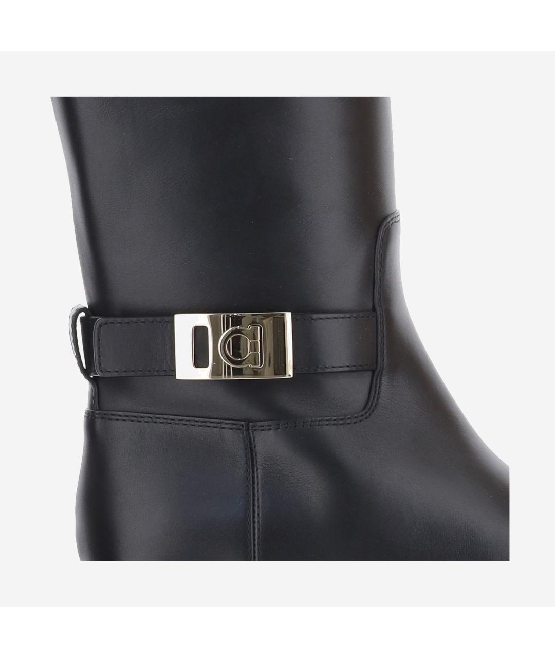 FERRAGAMO Черные кожаные сапоги, фото 4