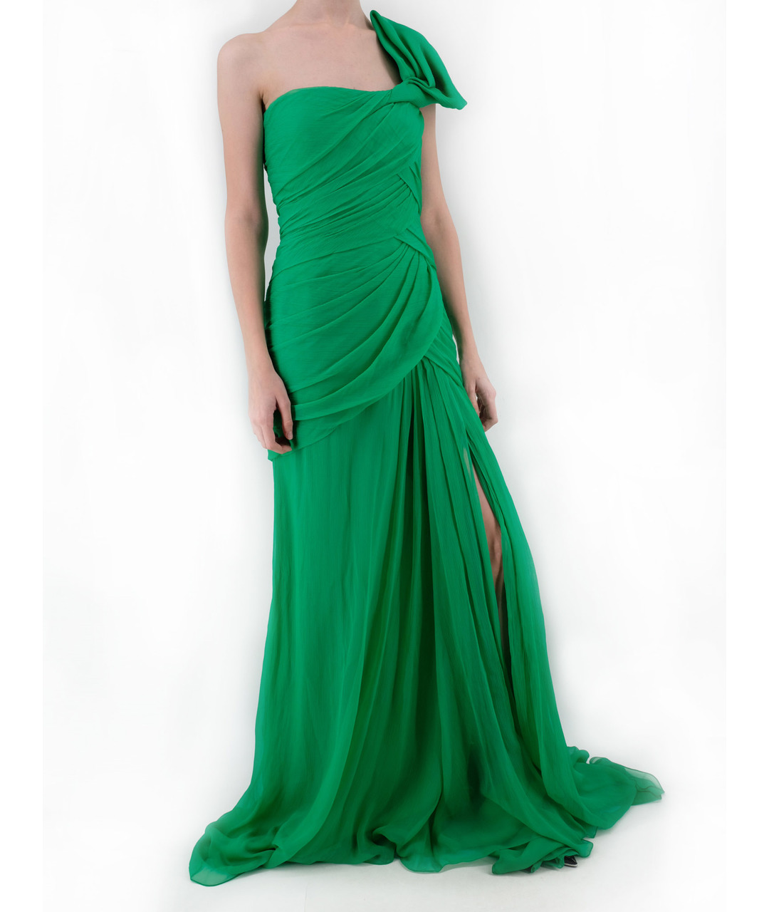 OSCAR DE LA RENTA Зеленые шелковое вечернее платье, фото 2