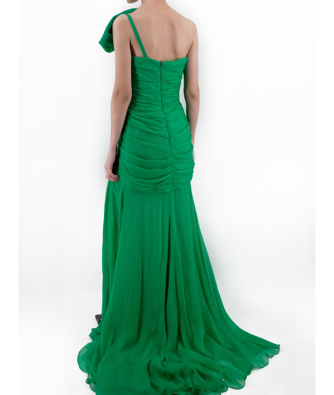 OSCAR DE LA RENTA Зеленые шелковое вечернее платье, фото 3