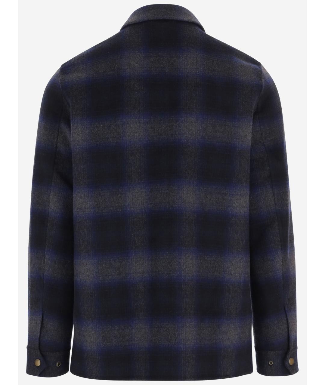 WOOLRICH Синяя шерстяная кэжуал рубашка, фото 2