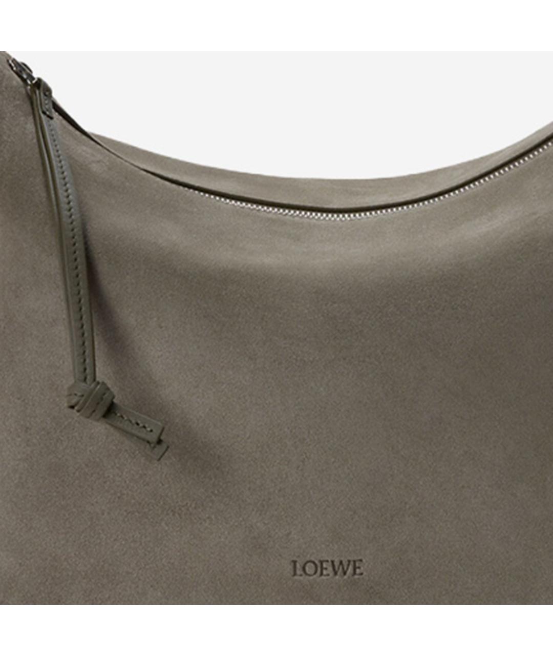 LOEWE Хаки замшевая сумка на плечо, фото 4