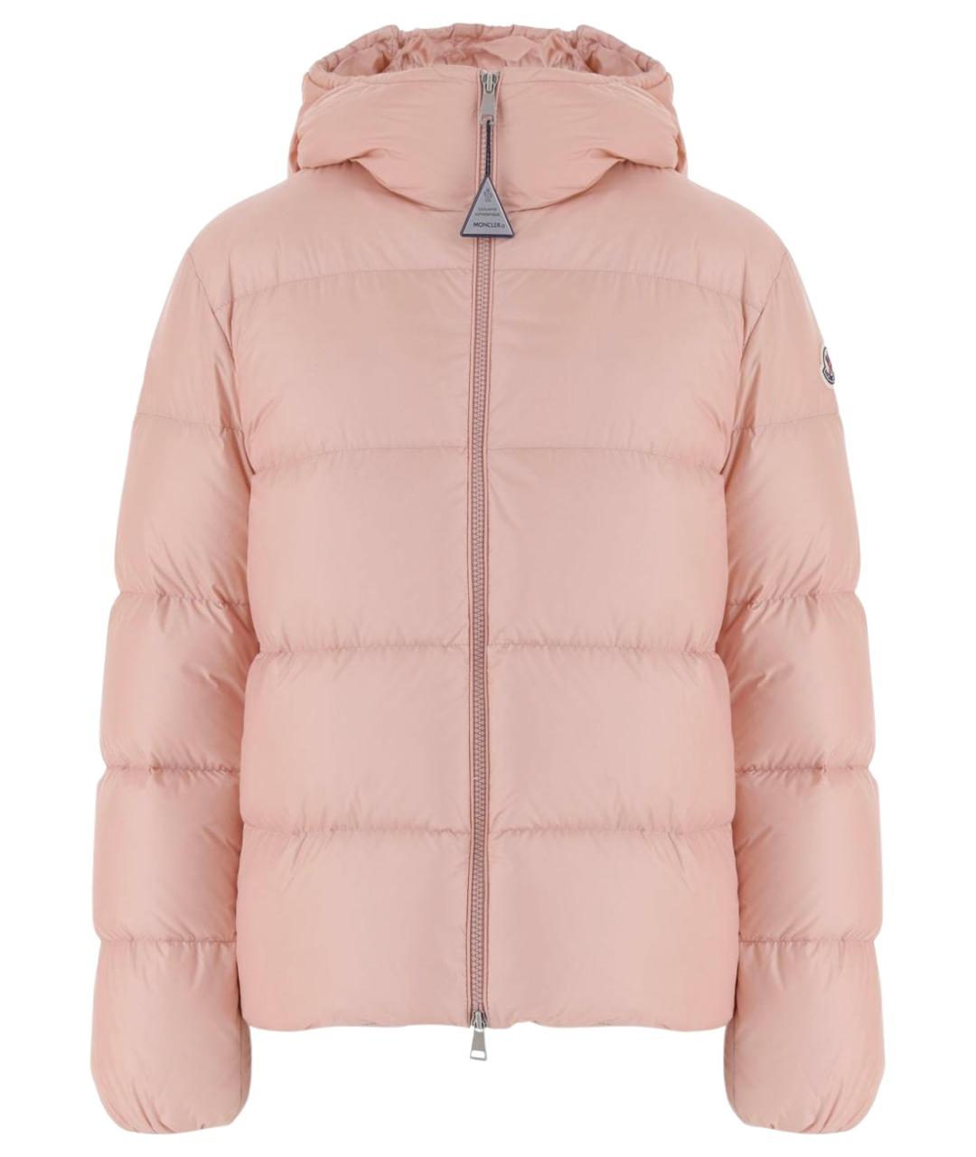 MONCLER Розовый полиамидовый пуховик, фото 1