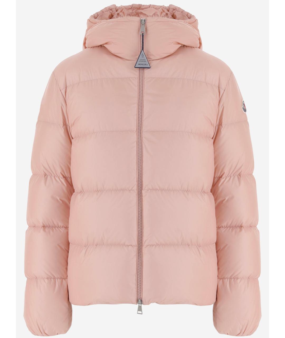 MONCLER Розовый полиамидовый пуховик, фото 4