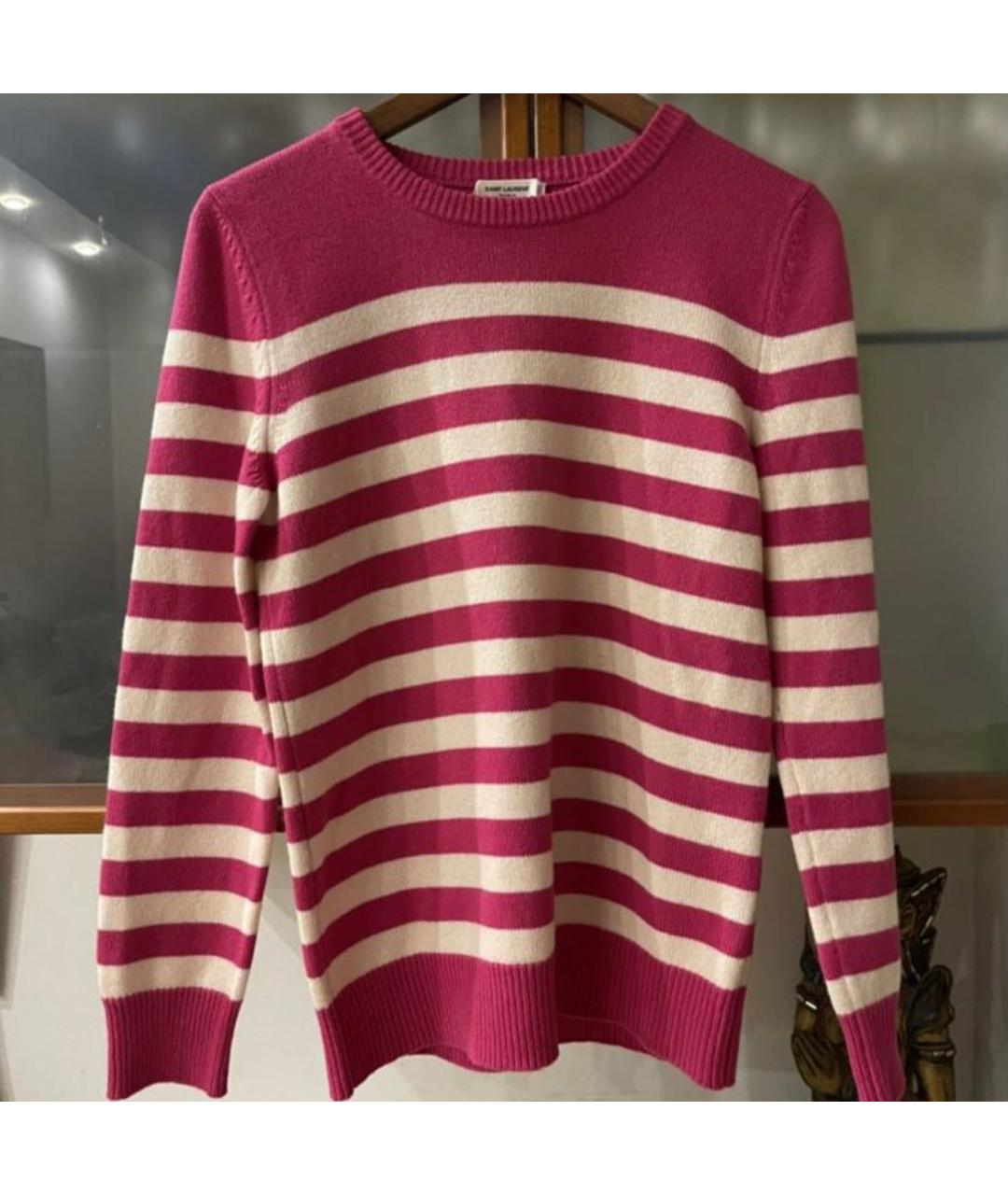SAINT LAURENT Розовый кашемировый джемпер / свитер, фото 9