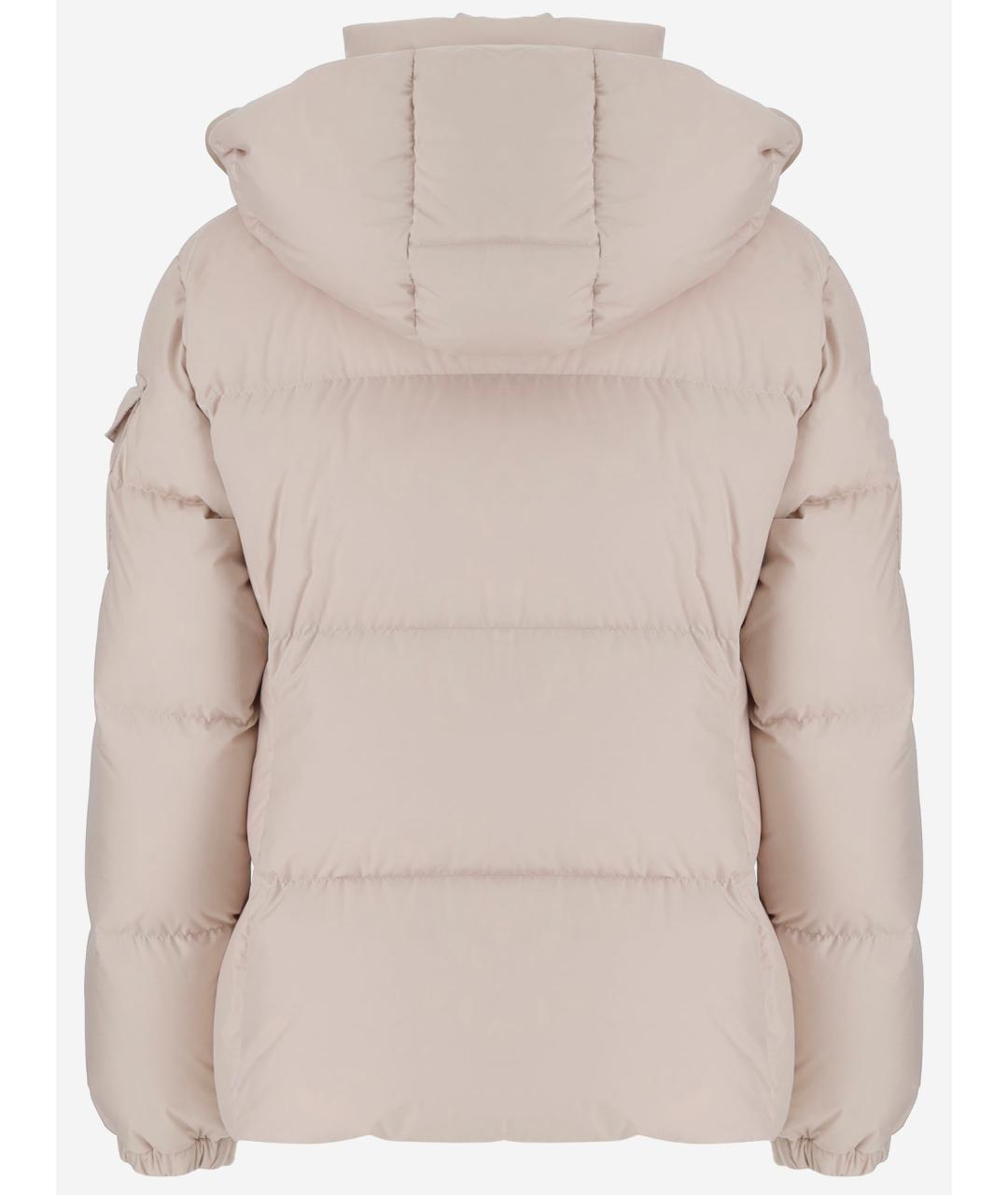MONCLER Бежевый полиэстеровый пуховик, фото 2
