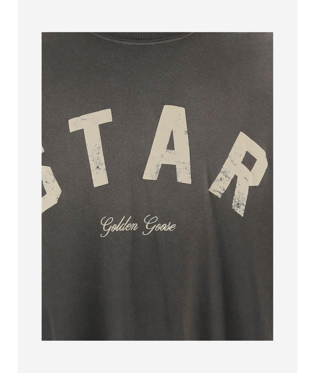 GOLDEN GOOSE Антрацитовая хлопковая футболка, фото 3