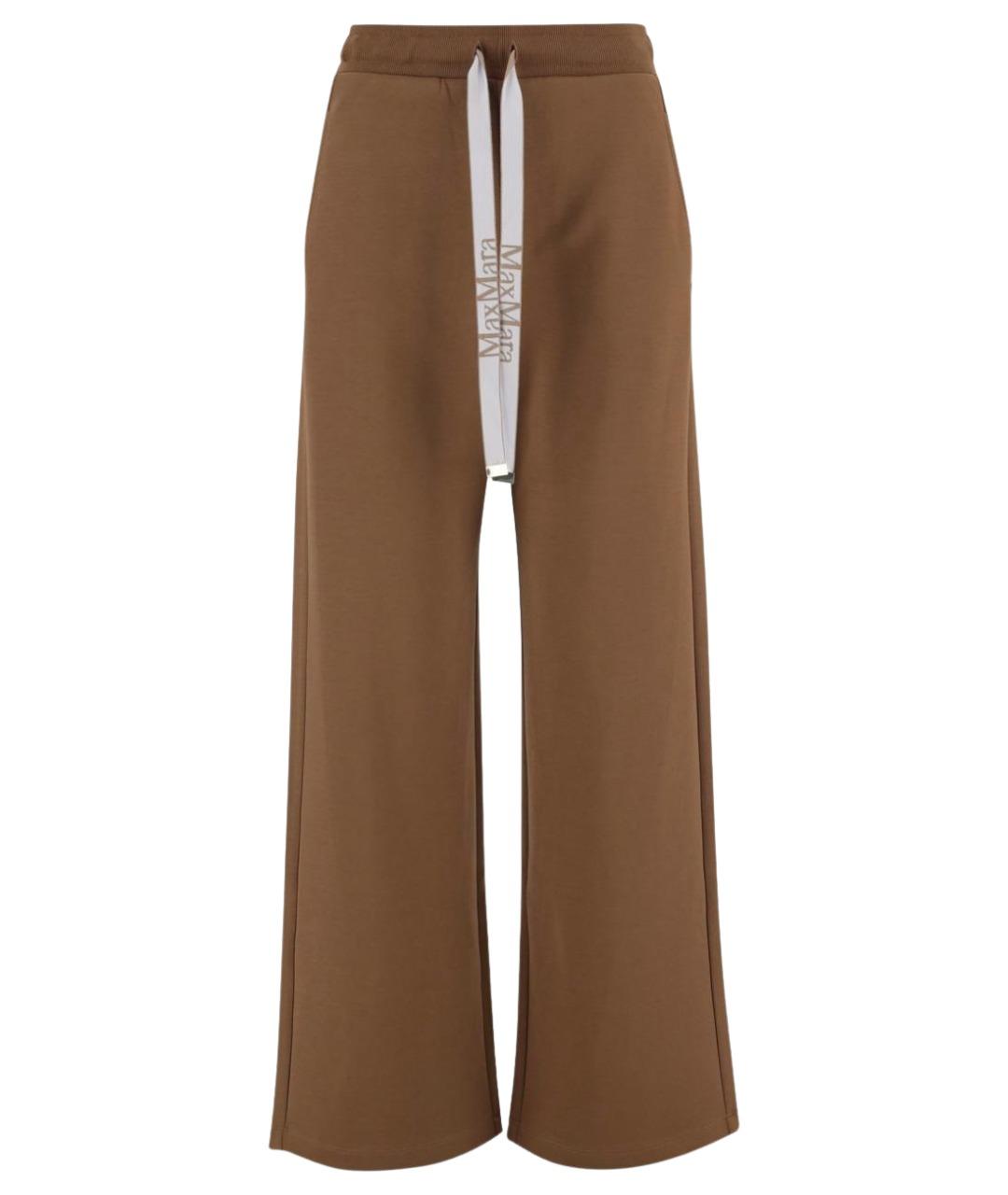 'S MAX MARA Коричневые хлопковые спортивные брюки и шорты, фото 1