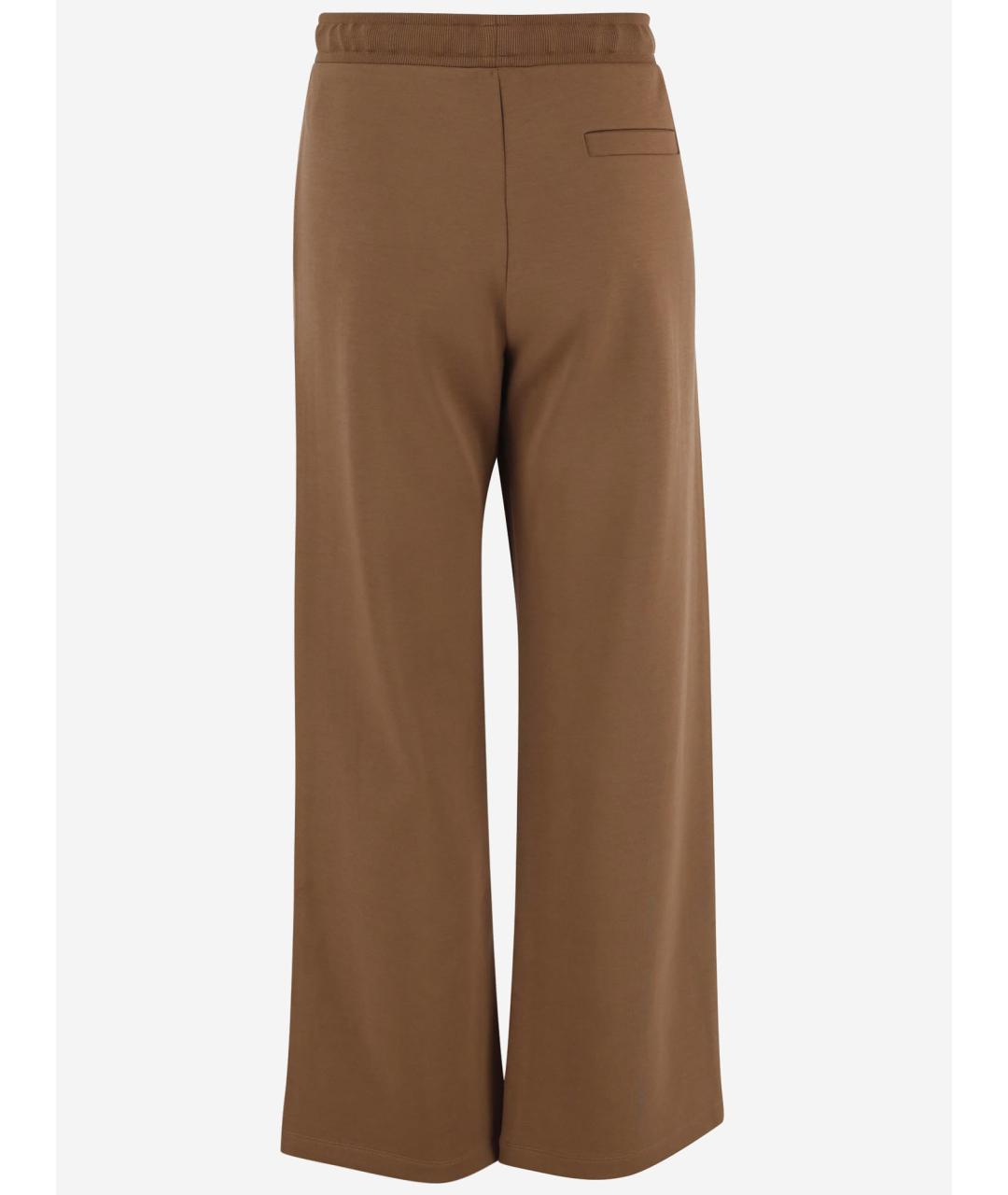 'S MAX MARA Коричневые хлопковые спортивные брюки и шорты, фото 2