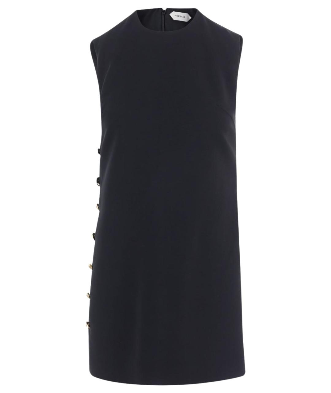 VERSACE Черное вискозное повседневное платье, фото 1