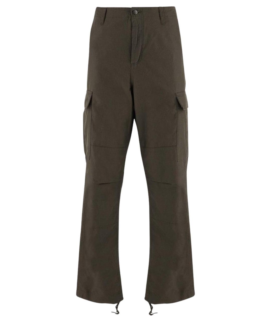 CARHARTT WIP Коричневые хлопковые повседневные брюки, фото 1