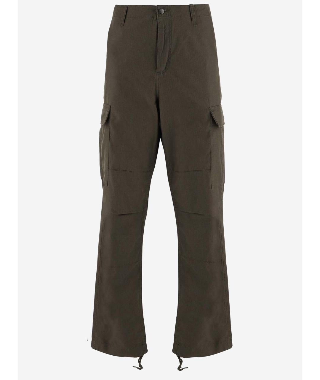 CARHARTT WIP Коричневые хлопковые повседневные брюки, фото 4