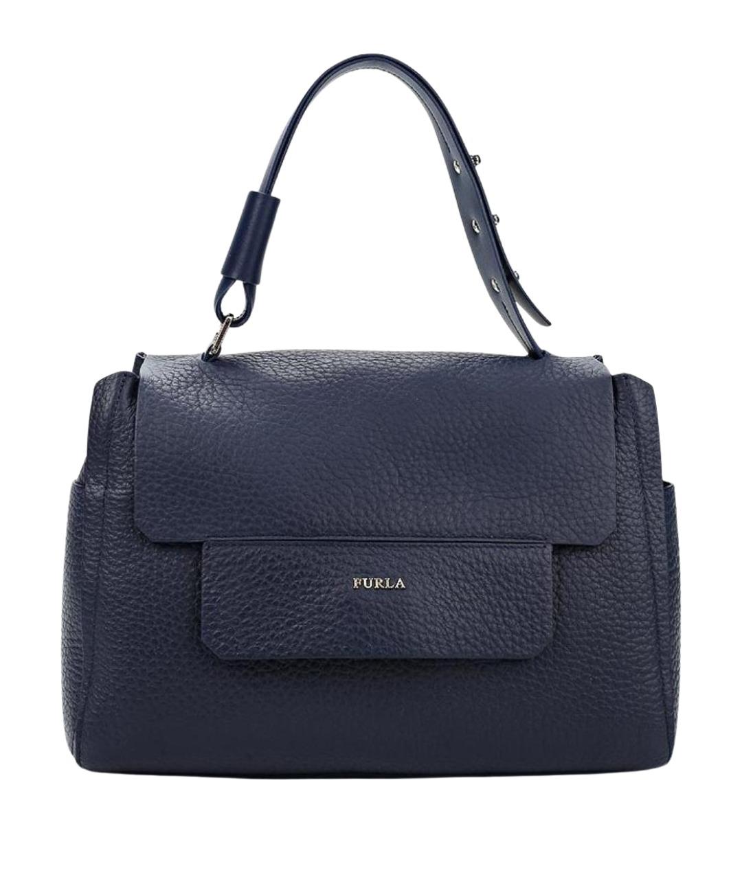FURLA Темно-синяя кожаная сумка через плечо, фото 1