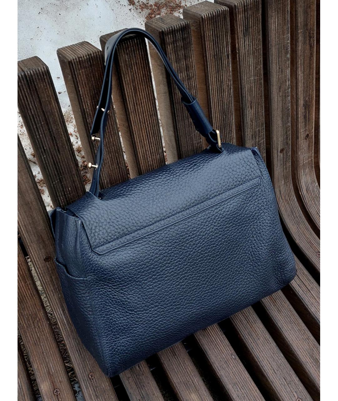 FURLA Темно-синяя кожаная сумка через плечо, фото 3