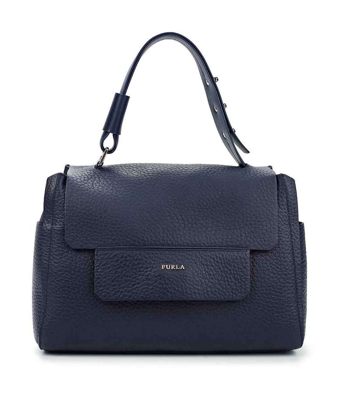 FURLA Темно-синяя кожаная сумка через плечо, фото 10