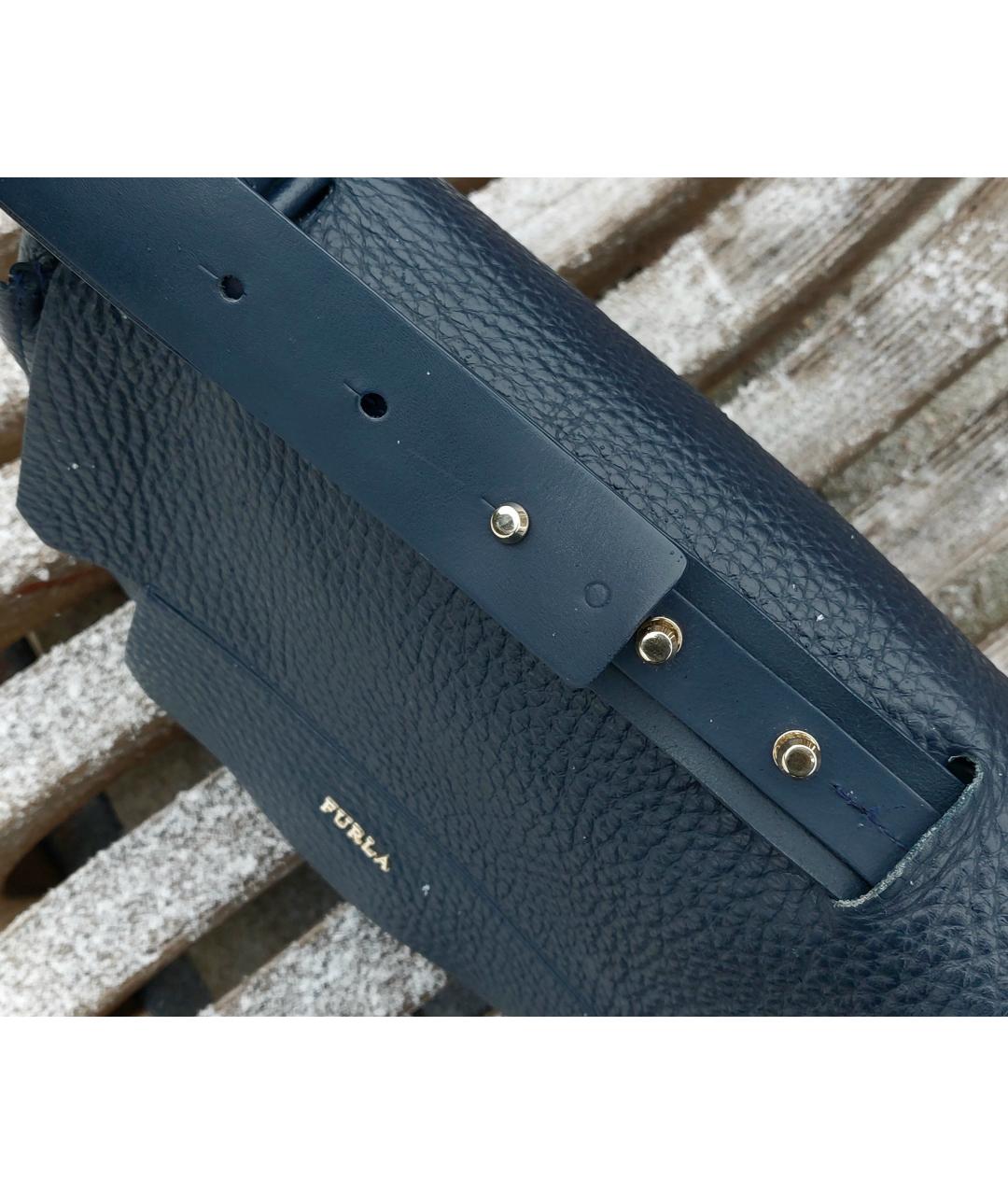 FURLA Темно-синяя кожаная сумка через плечо, фото 6