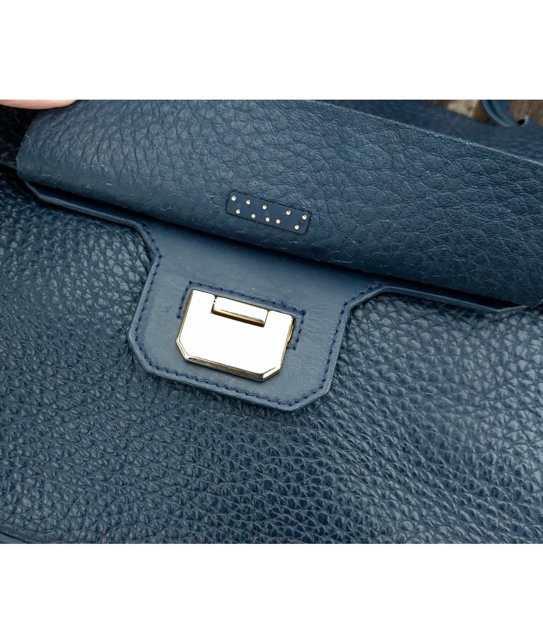 FURLA Темно-синяя кожаная сумка через плечо, фото 7