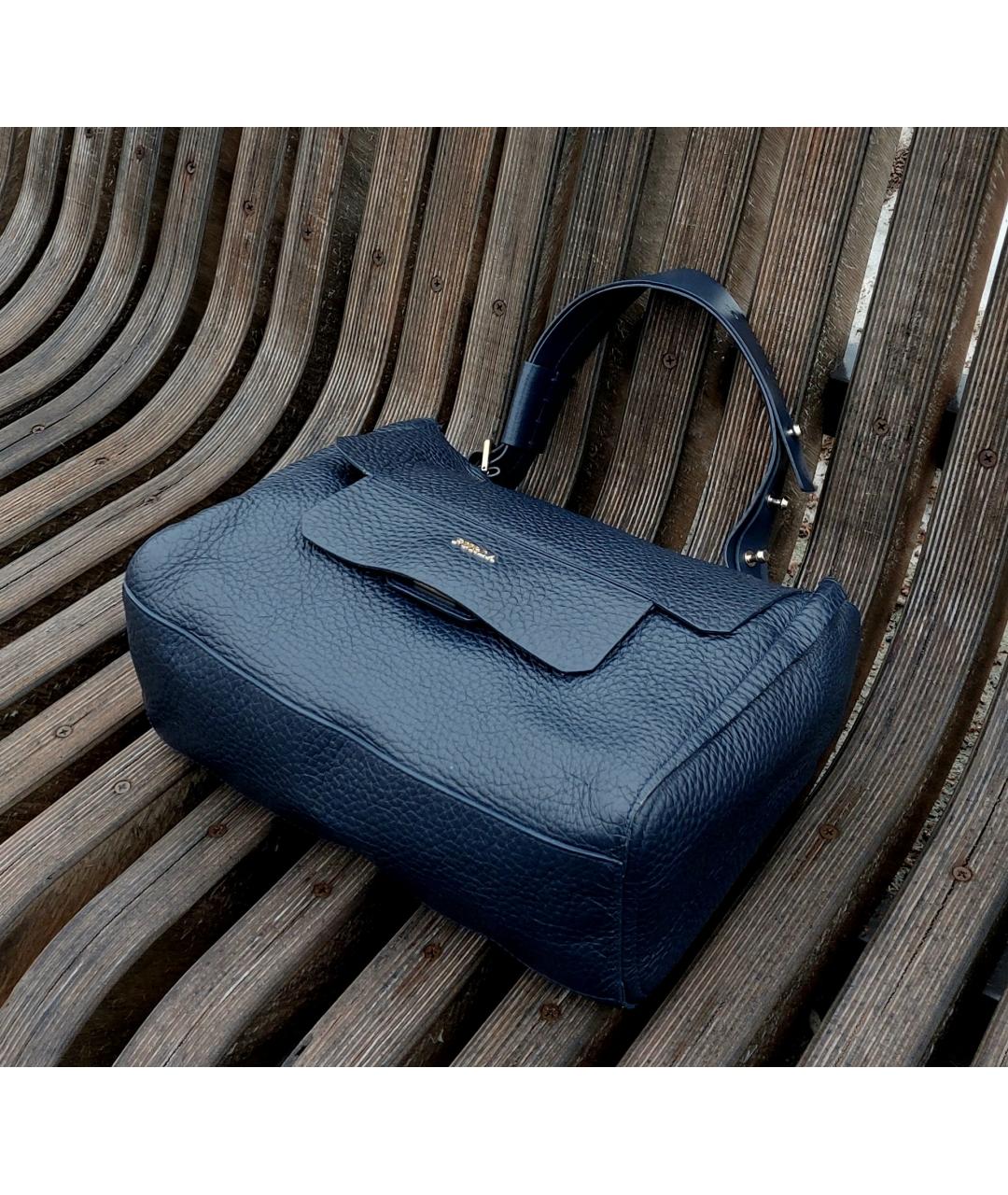 FURLA Темно-синяя кожаная сумка через плечо, фото 5