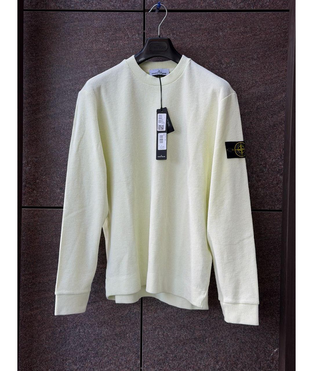STONE ISLAND Белый хлопковый джемпер / свитер, фото 3