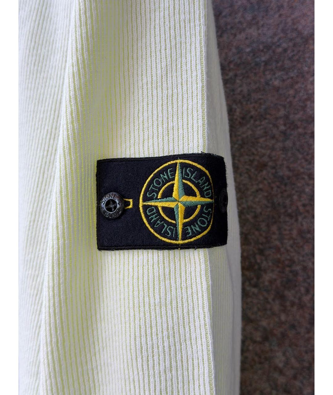 STONE ISLAND Белый хлопковый джемпер / свитер, фото 5