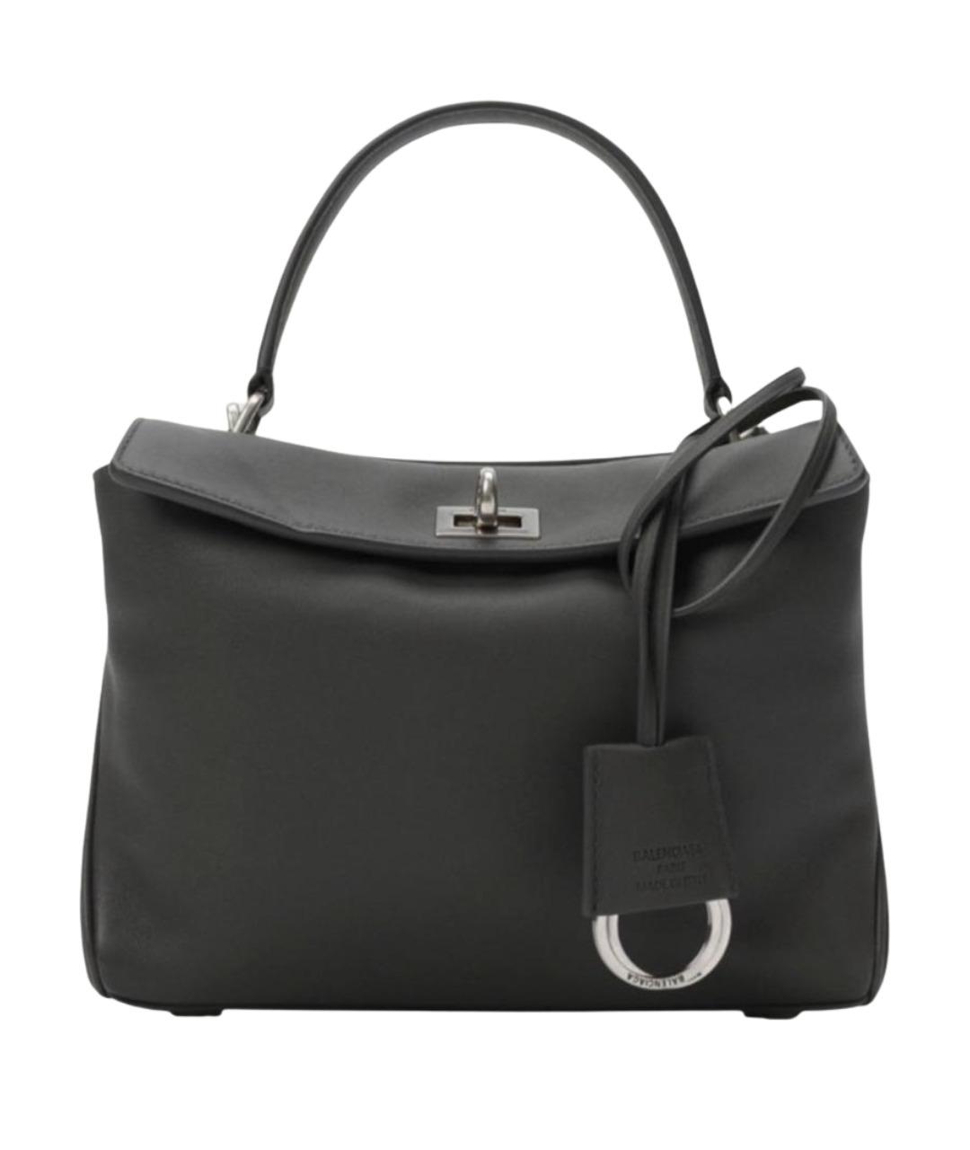 BALENCIAGA Черная кожаная сумка с короткими ручками, фото 1