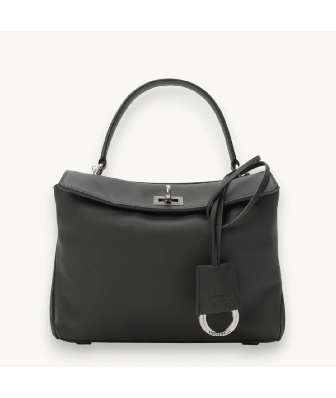 BALENCIAGA Черная кожаная сумка с короткими ручками, фото 5