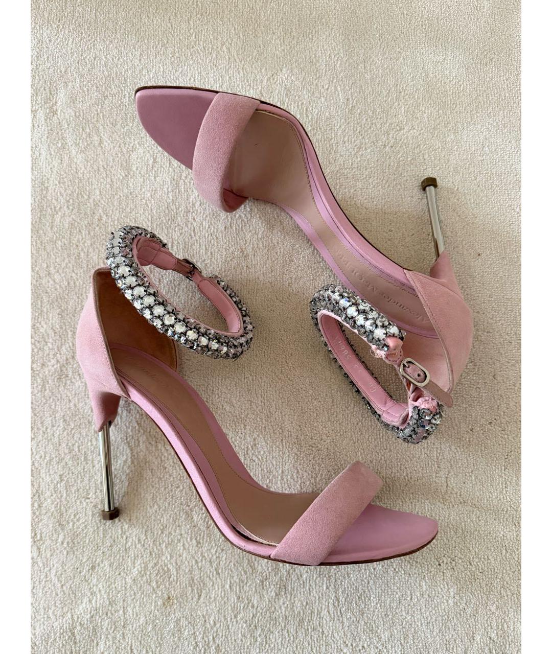 ALEXANDER MCQUEEN Розовые замшевые туфли, фото 6