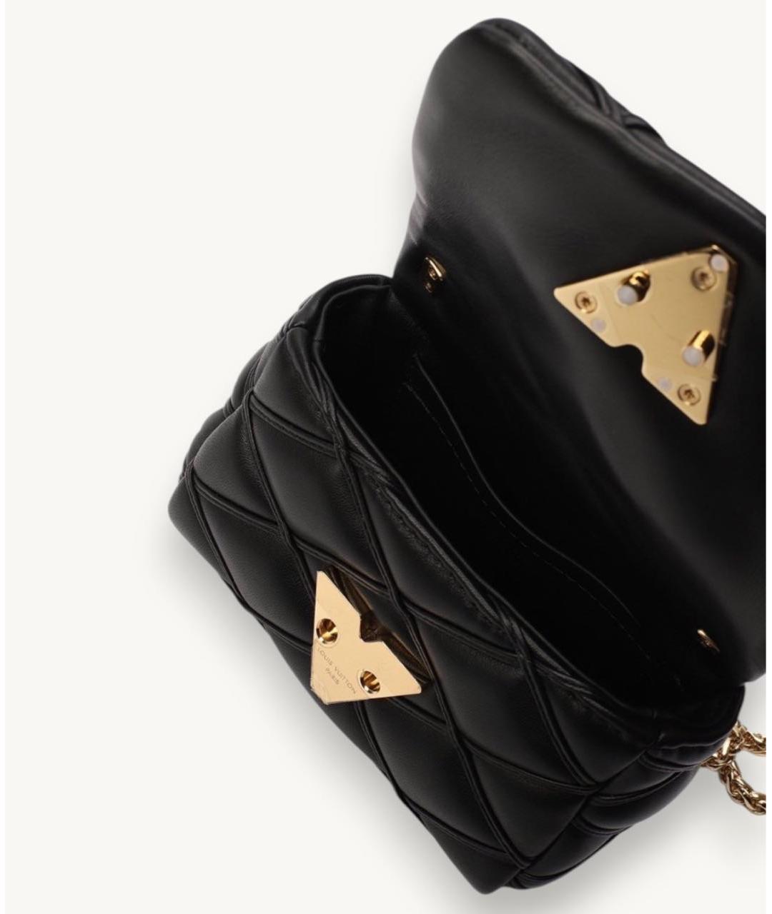 LOUIS VUITTON Черная кожаная сумка через плечо, фото 4