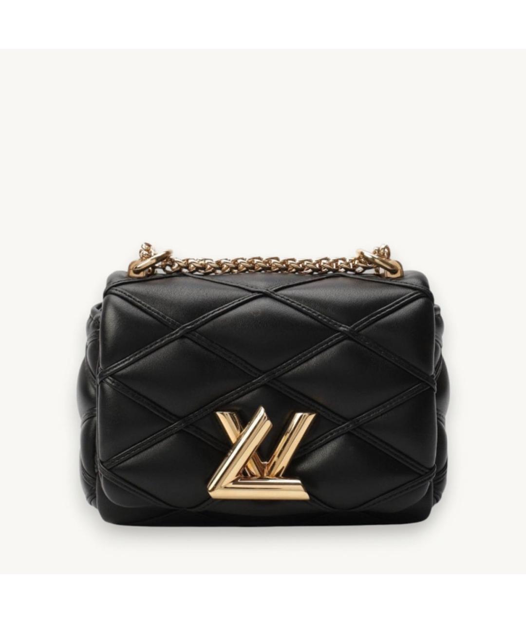 LOUIS VUITTON Черная кожаная сумка через плечо, фото 6