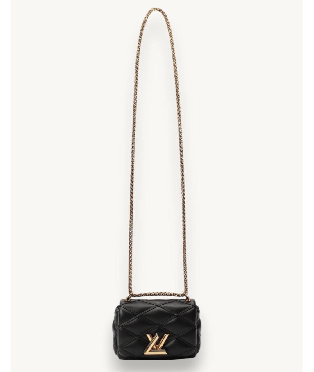LOUIS VUITTON Черная кожаная сумка через плечо, фото 5