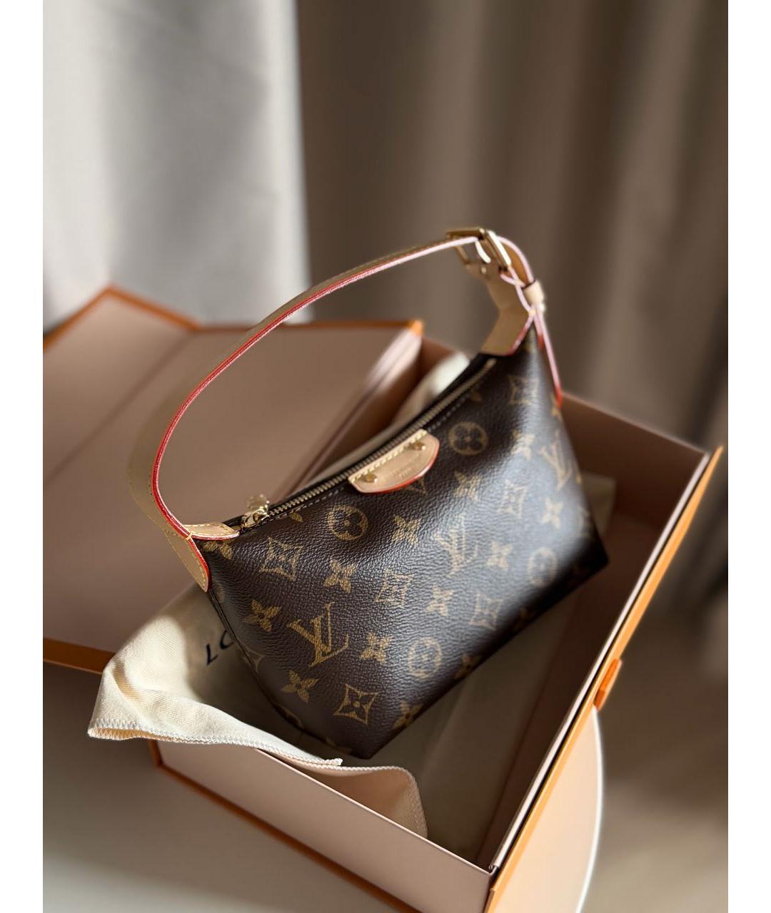 LOUIS VUITTON Коричневая сумка с короткими ручками из канвы, фото 5