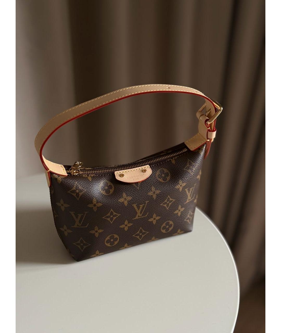 LOUIS VUITTON Коричневая сумка с короткими ручками из канвы, фото 6