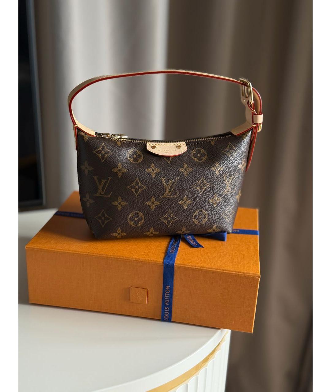 LOUIS VUITTON Коричневая сумка с короткими ручками из канвы, фото 3