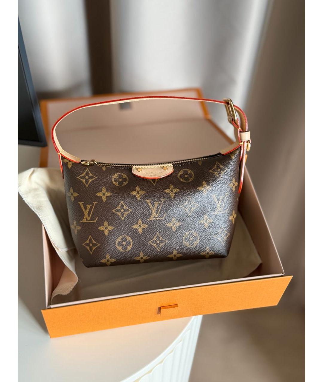 LOUIS VUITTON Коричневая сумка с короткими ручками из канвы, фото 4