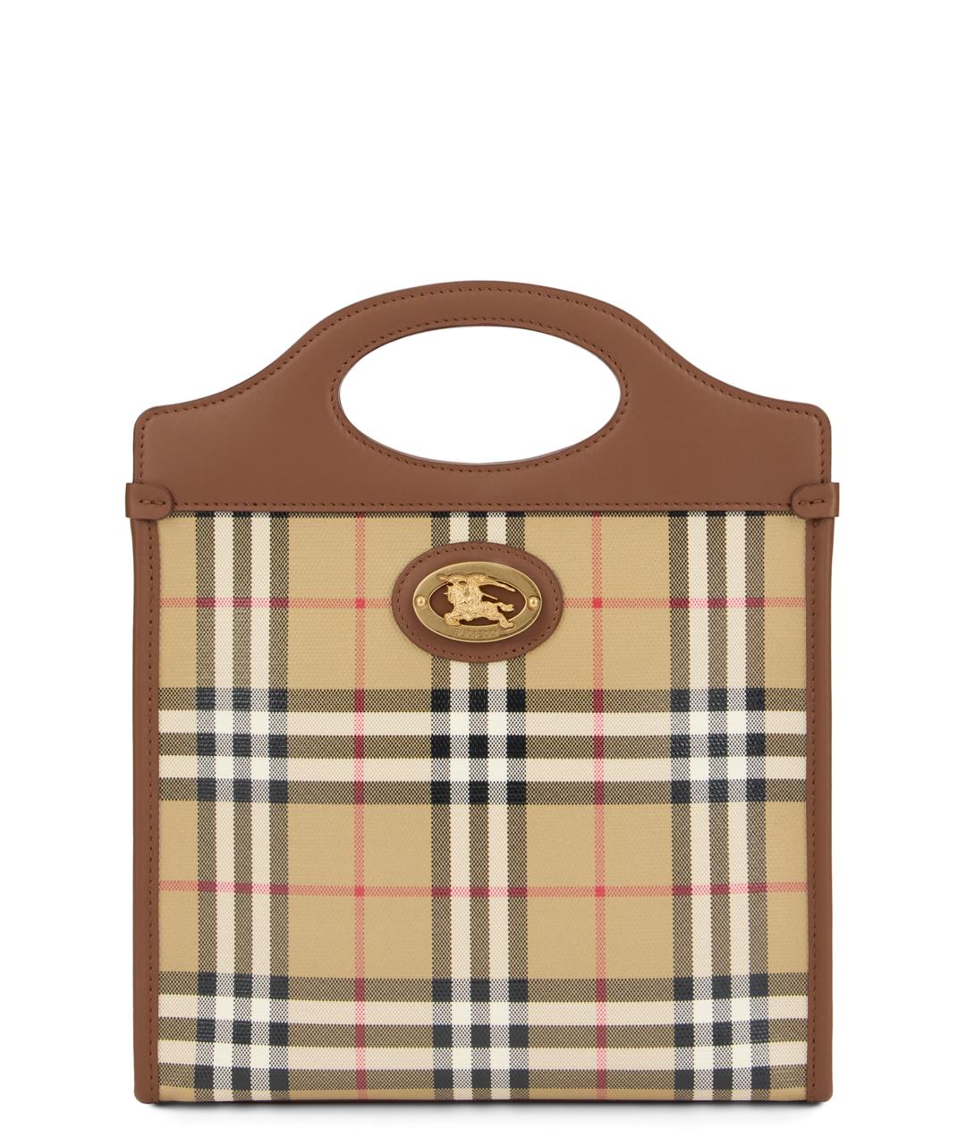 BURBERRY Бежевая хлопковая сумка с короткими ручками, фото 1